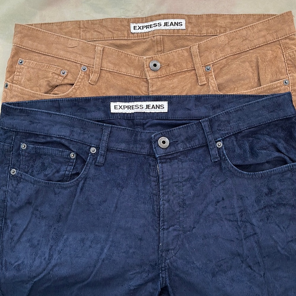 Express Mens Corduroys - Lot of 2 - Size 36x32 - Slim Fit